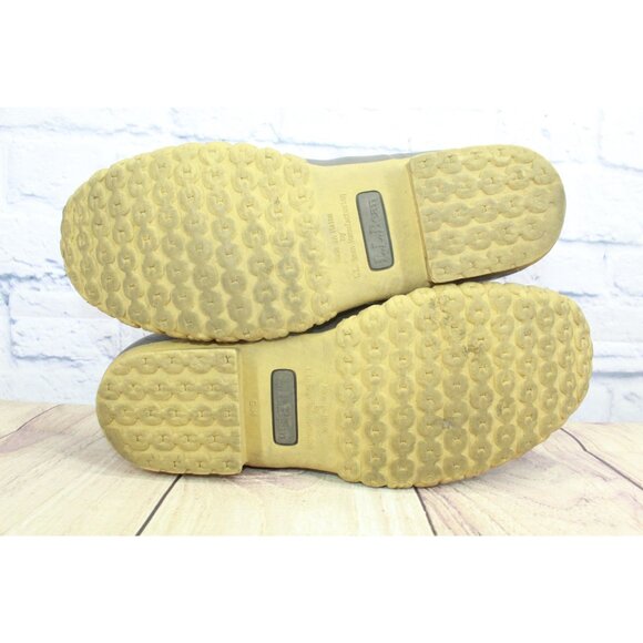 LL Bean Lace Up Unlined Ankle Duck Boots Brown Leather Size 9 M - Picture 7 of 10